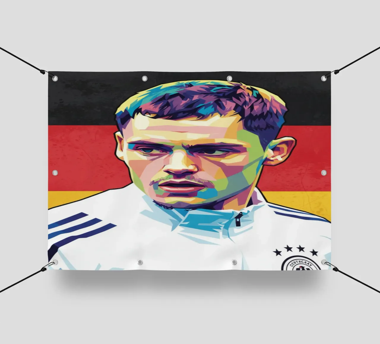 Ritratto pop art di Florian Wirtz telo in pvc da Hantamrata