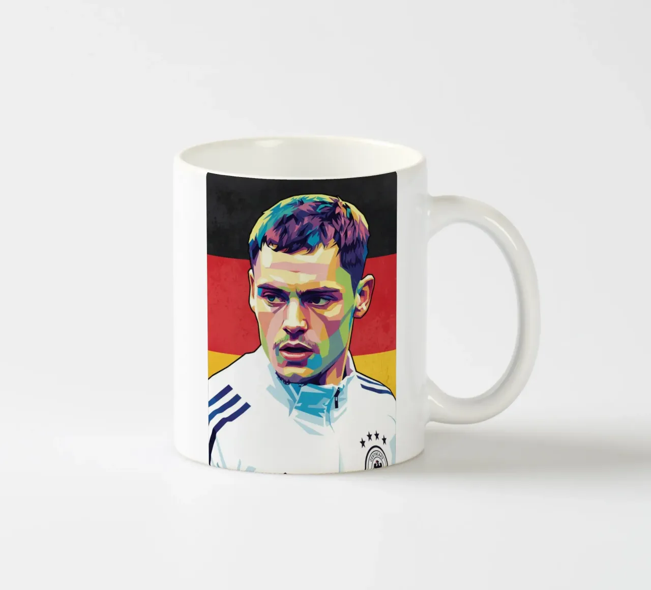 Ritratto pop art di Florian Wirtz tazza in ceramica da Hantamrata