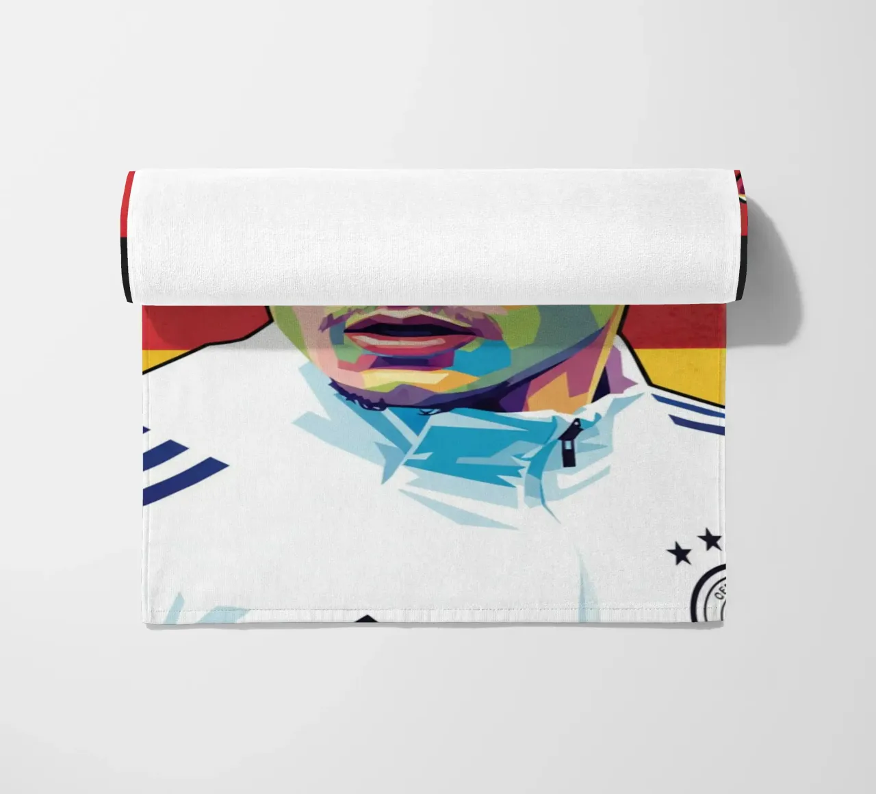 Ritratto pop art di Florian Wirtz telo mare da Hantamrata