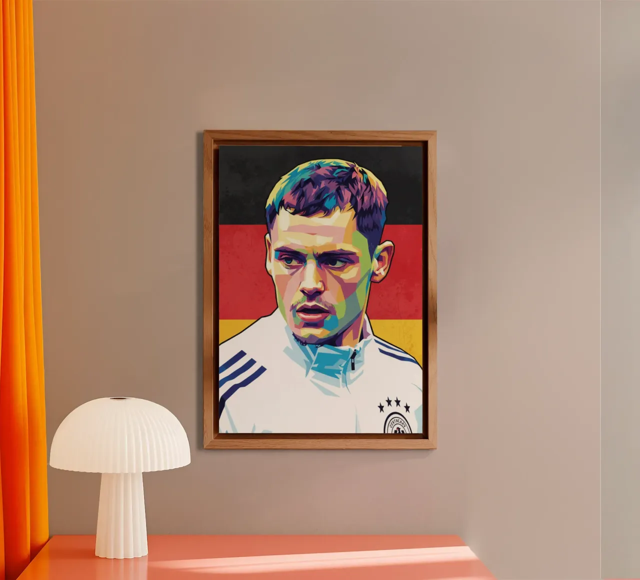Ritratto pop art di Florian Wirtz alluminio dibond da Hantamrata