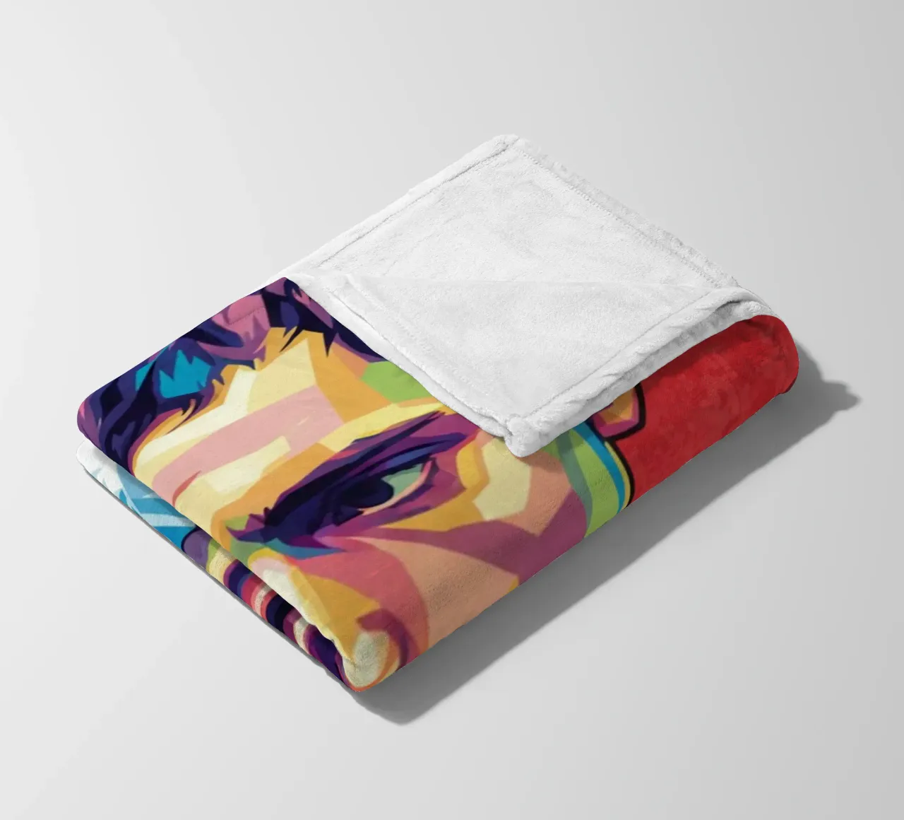 Ritratto pop art di Florian Wirtz coperta in pile da Hantamrata