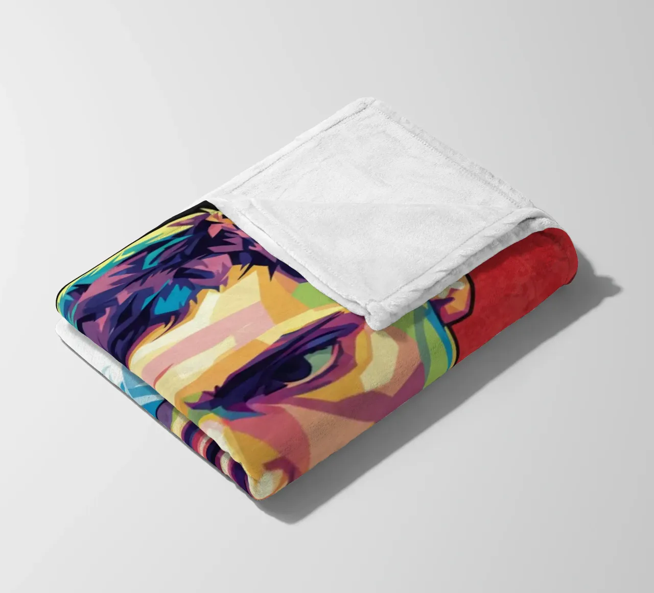 Ritratto pop art di Florian Wirtz coperta in pile da Hantamrata