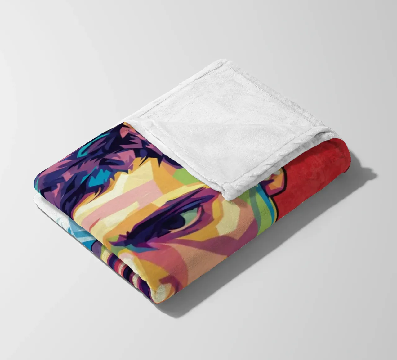 Ritratto pop art di Florian Wirtz coperta in pile da Hantamrata