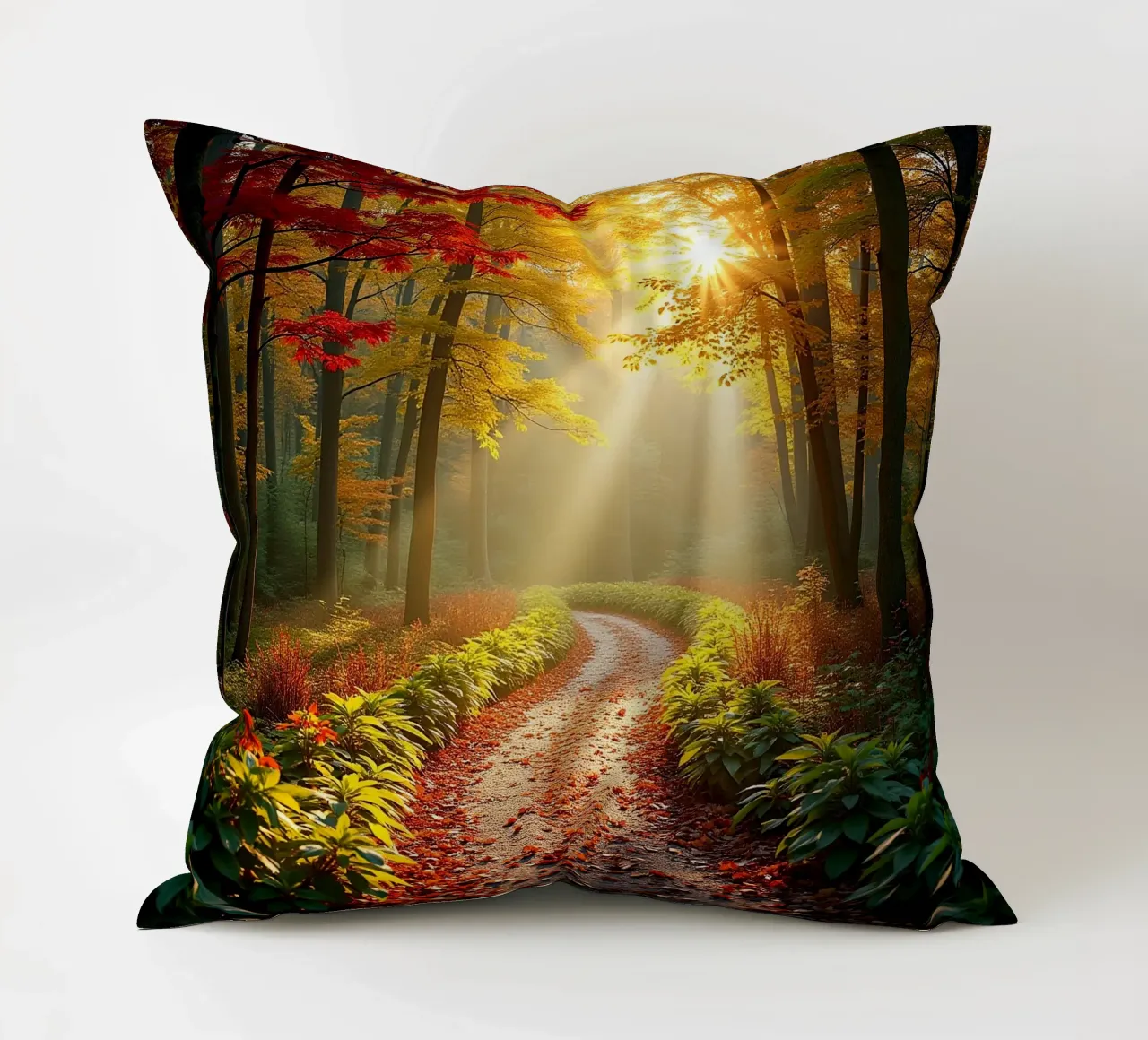 Percorso_forestale_autunno_1 cuscino da Fantasie & Mystikwelten by LK