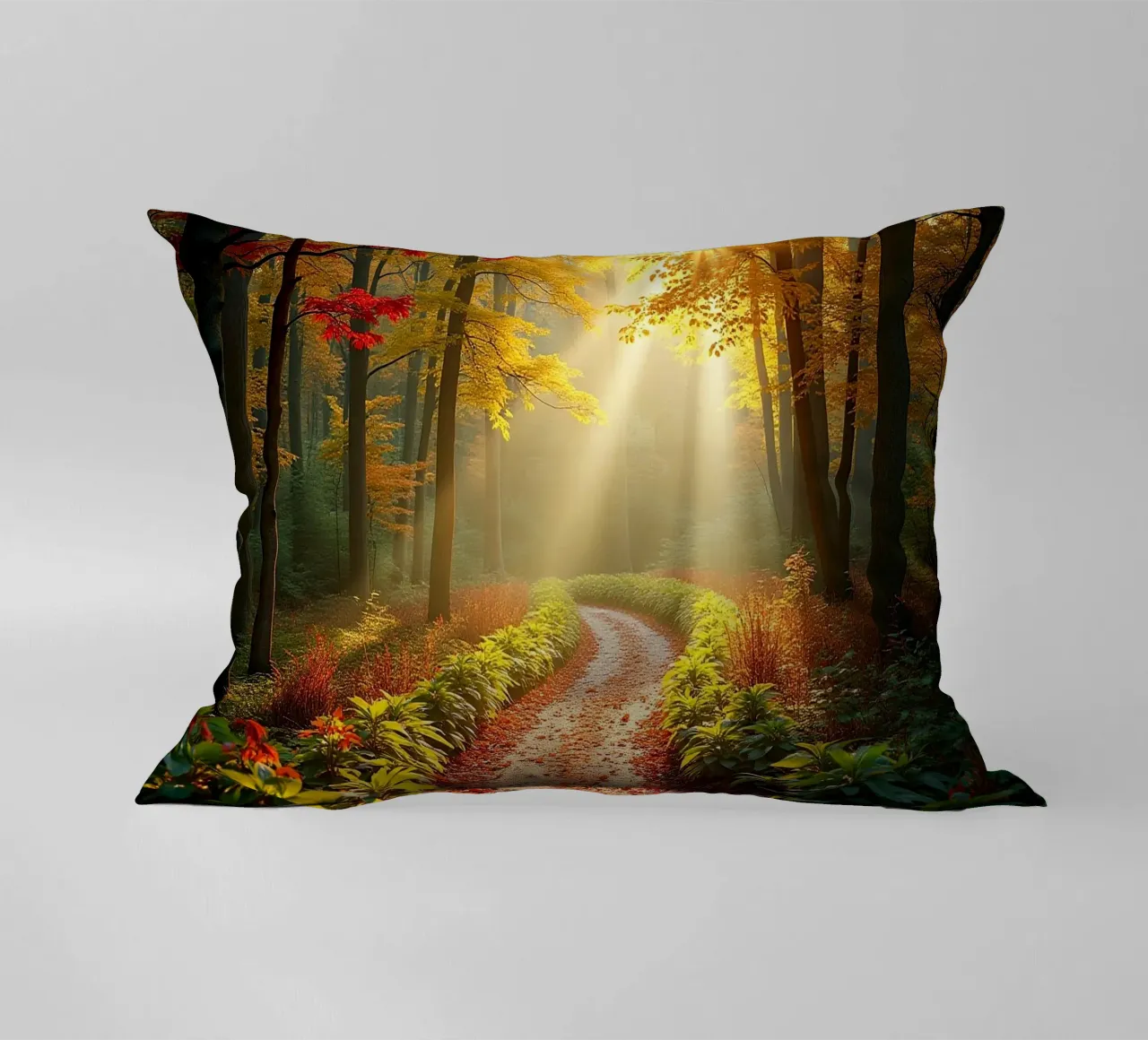 Percorso_forestale_autunno_1 cuscino da Fantasie & Mystikwelten by LK