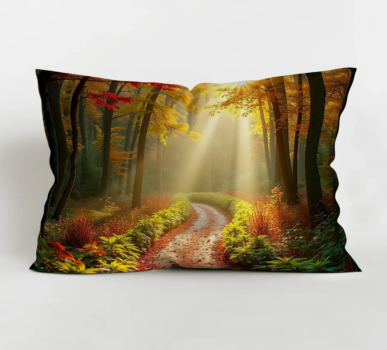 Percorso_forestale_autunno_1 cuscino da Fantasie & Mystikwelten by LK