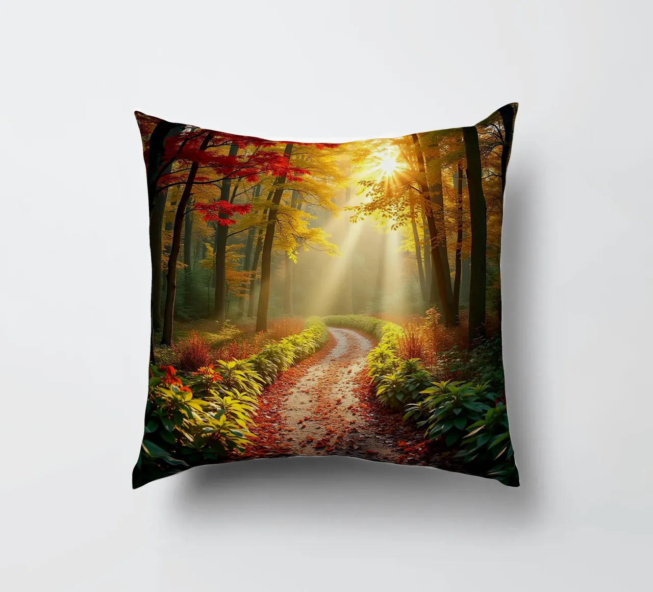 Percorso_forestale_autunno_1 cuscino da Fantasie & Mystikwelten by LK