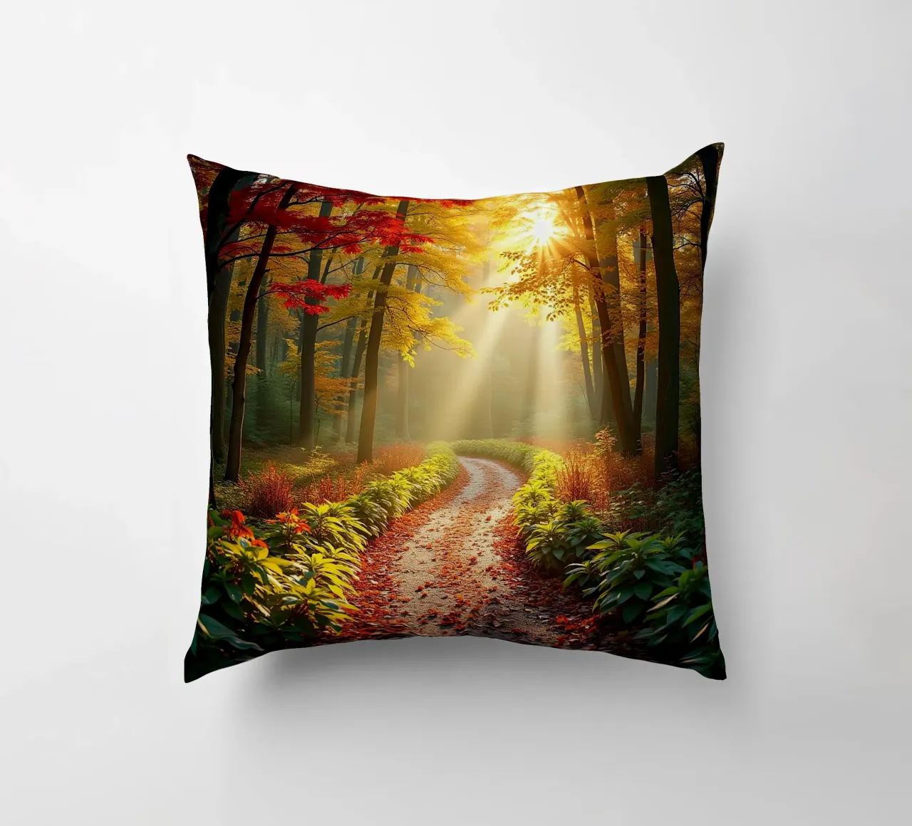 Percorso_forestale_autunno_1 cuscino da Fantasie & Mystikwelten by LK