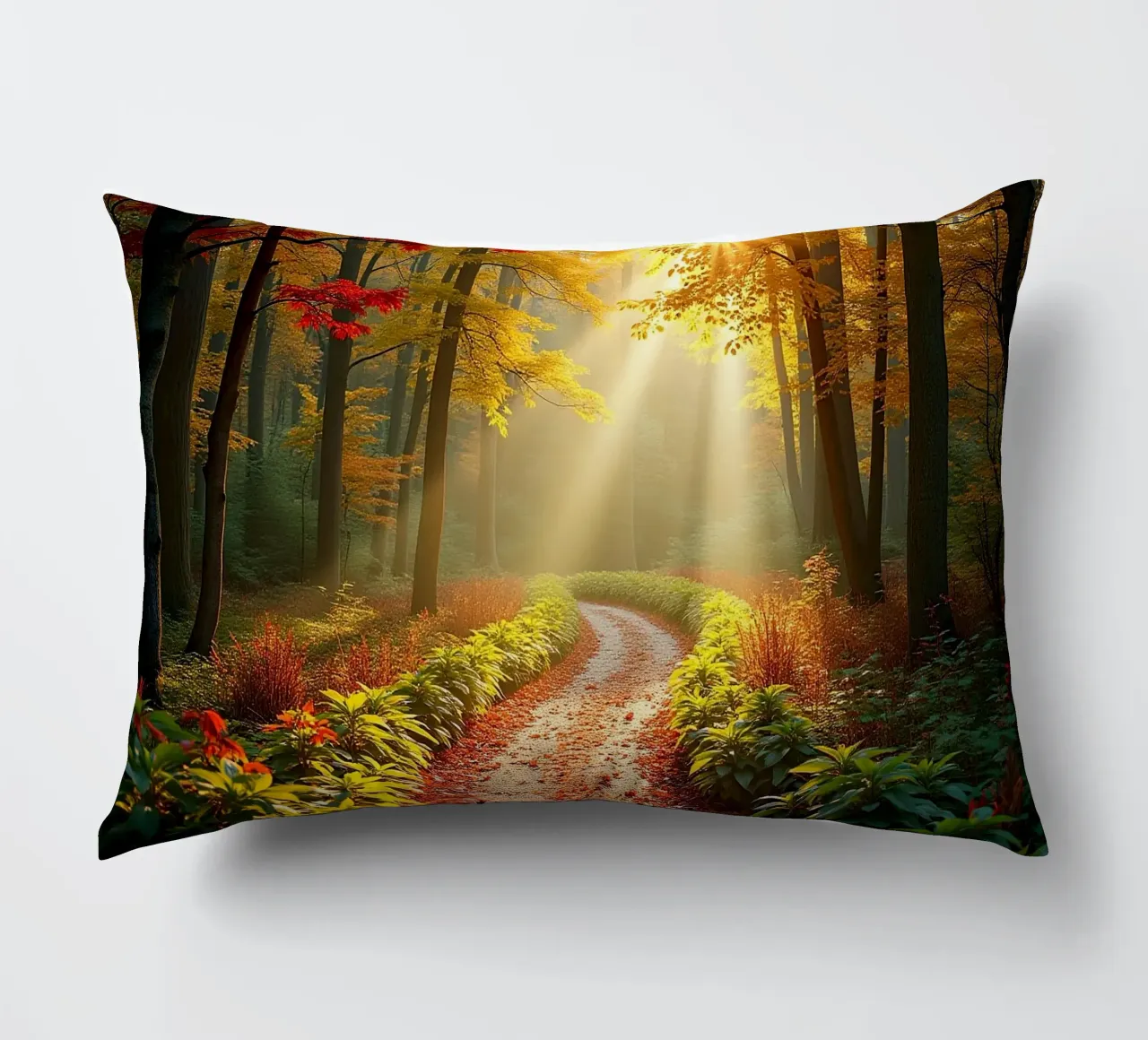 Percorso_forestale_autunno_1 cuscino da Fantasie & Mystikwelten by LK