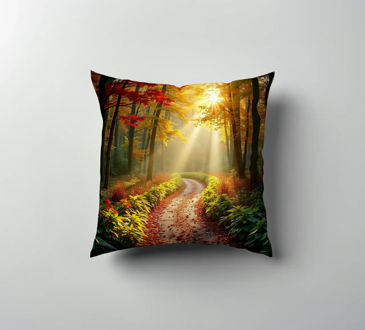 Percorso_forestale_autunno_1 cuscino da Fantasie & Mystikwelten by LK