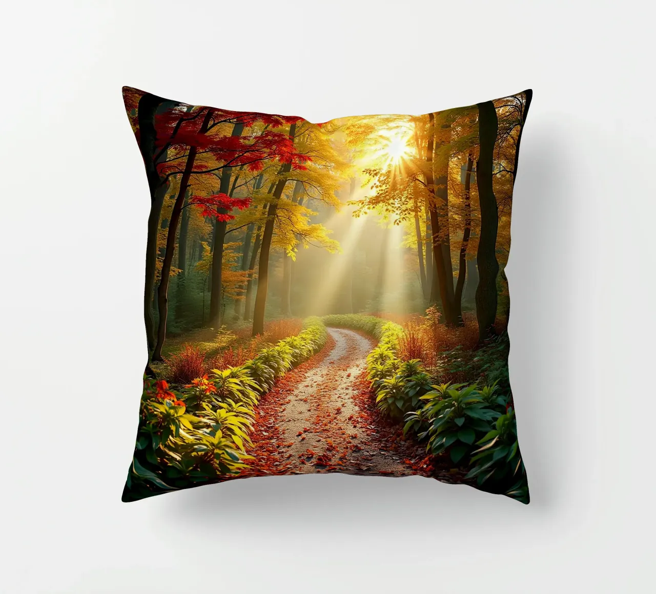 Percorso_forestale_autunno_1 cuscino da Fantasie & Mystikwelten by LK