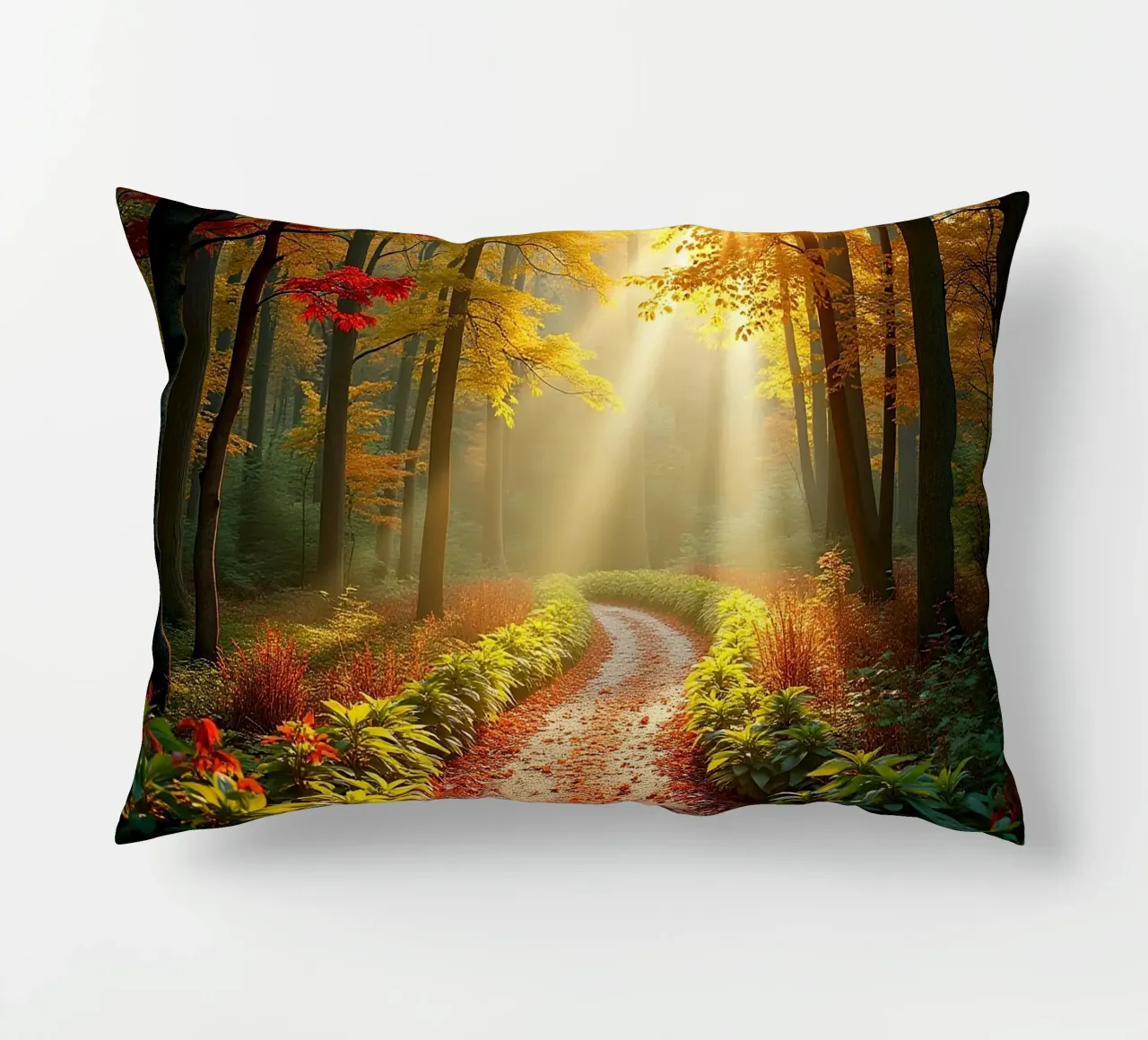 Percorso_forestale_autunno_1 cuscino da Fantasie & Mystikwelten by LK