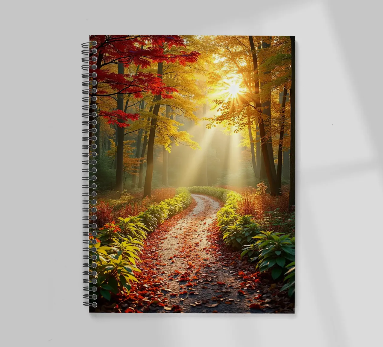Forest_path_autumn_1 spiral notebook by Fantasie & Mystikwelten by LK