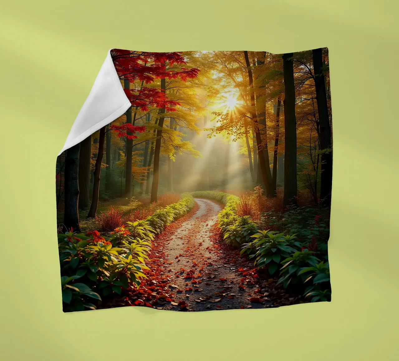 Percorso_forestale_autunno_1 coperta in pile da Fantasie & Mystikwelten by LK