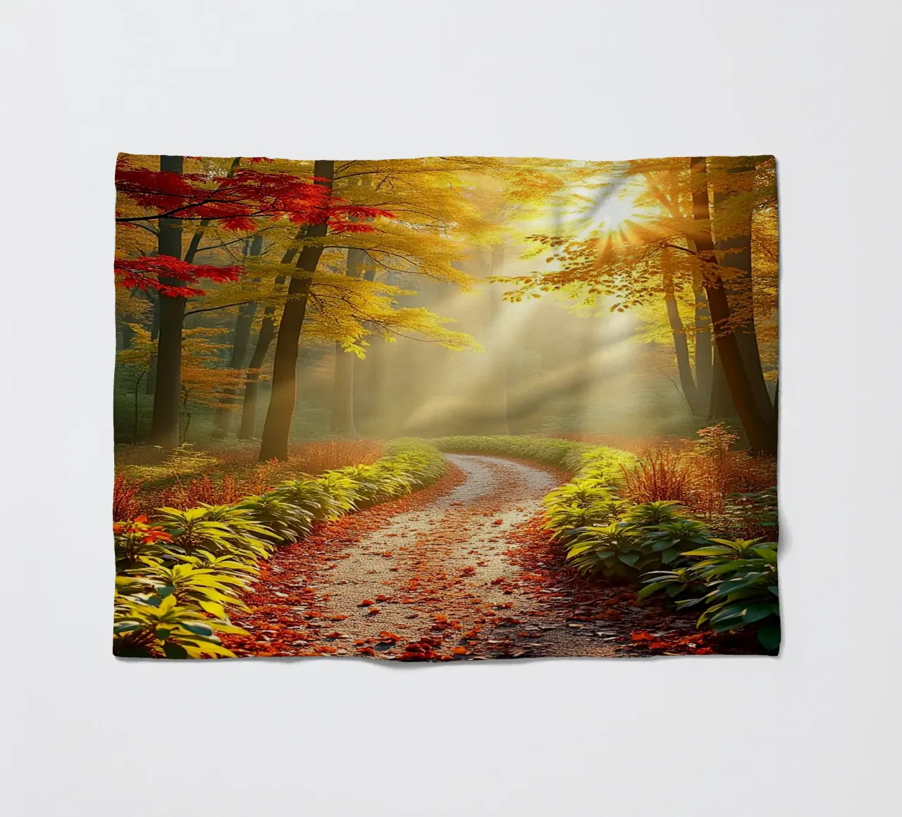 Percorso_forestale_autunno_1 coperta in pile da Fantasie & Mystikwelten by LK