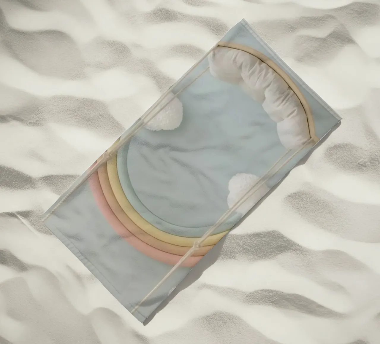 Decorazione per la camera dei bambini con nuvole arcobaleno e altalena telo mare da DesignDoodle