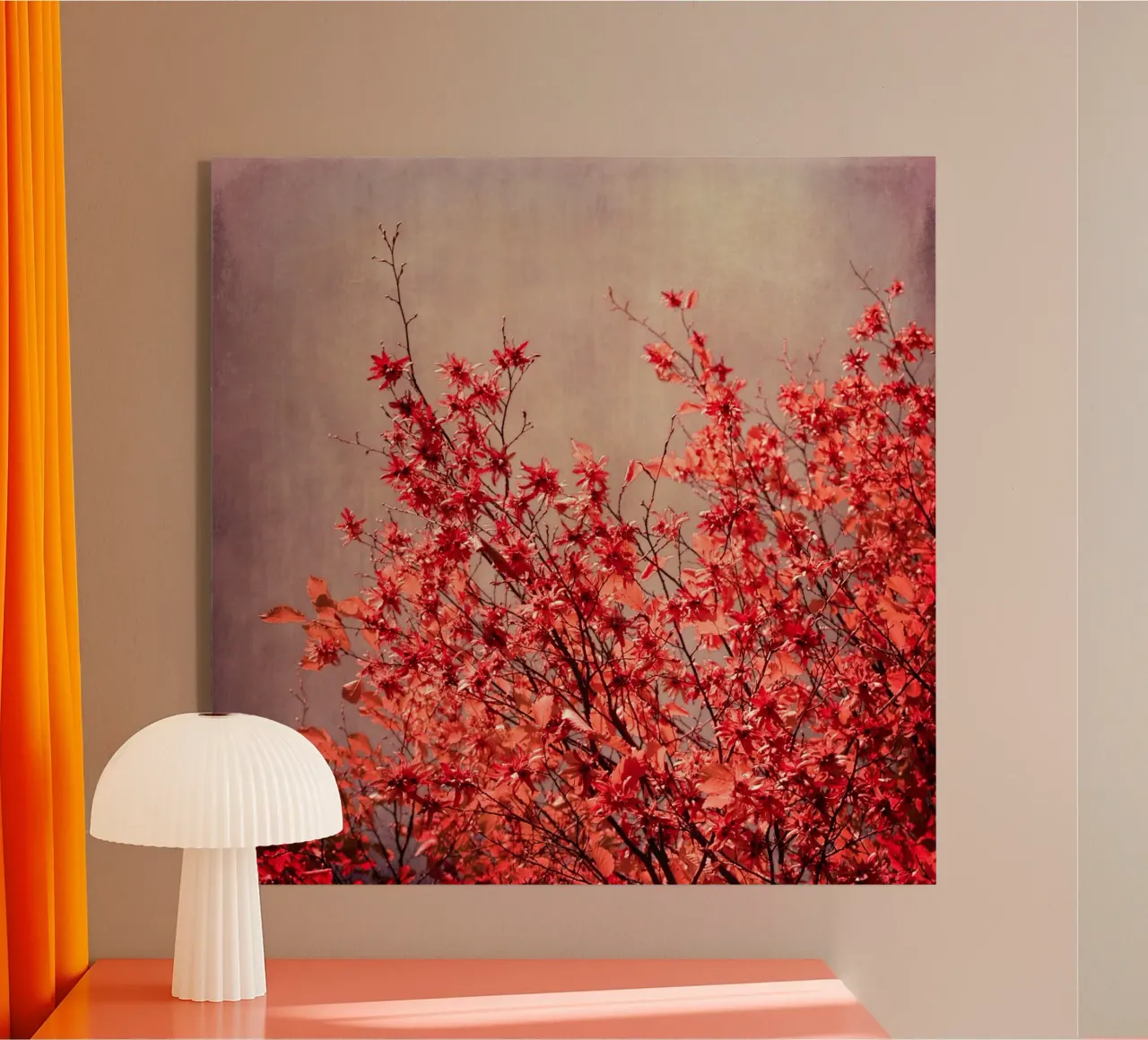 autumn red plexiglass da Visuelle Poesie am Wegesrand