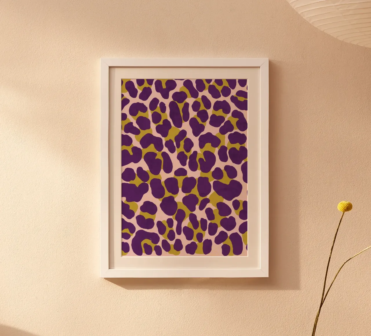 Imprimé léopard dans les couleurs d'automne violet et vert pomme hahnemühle de CalliLetters