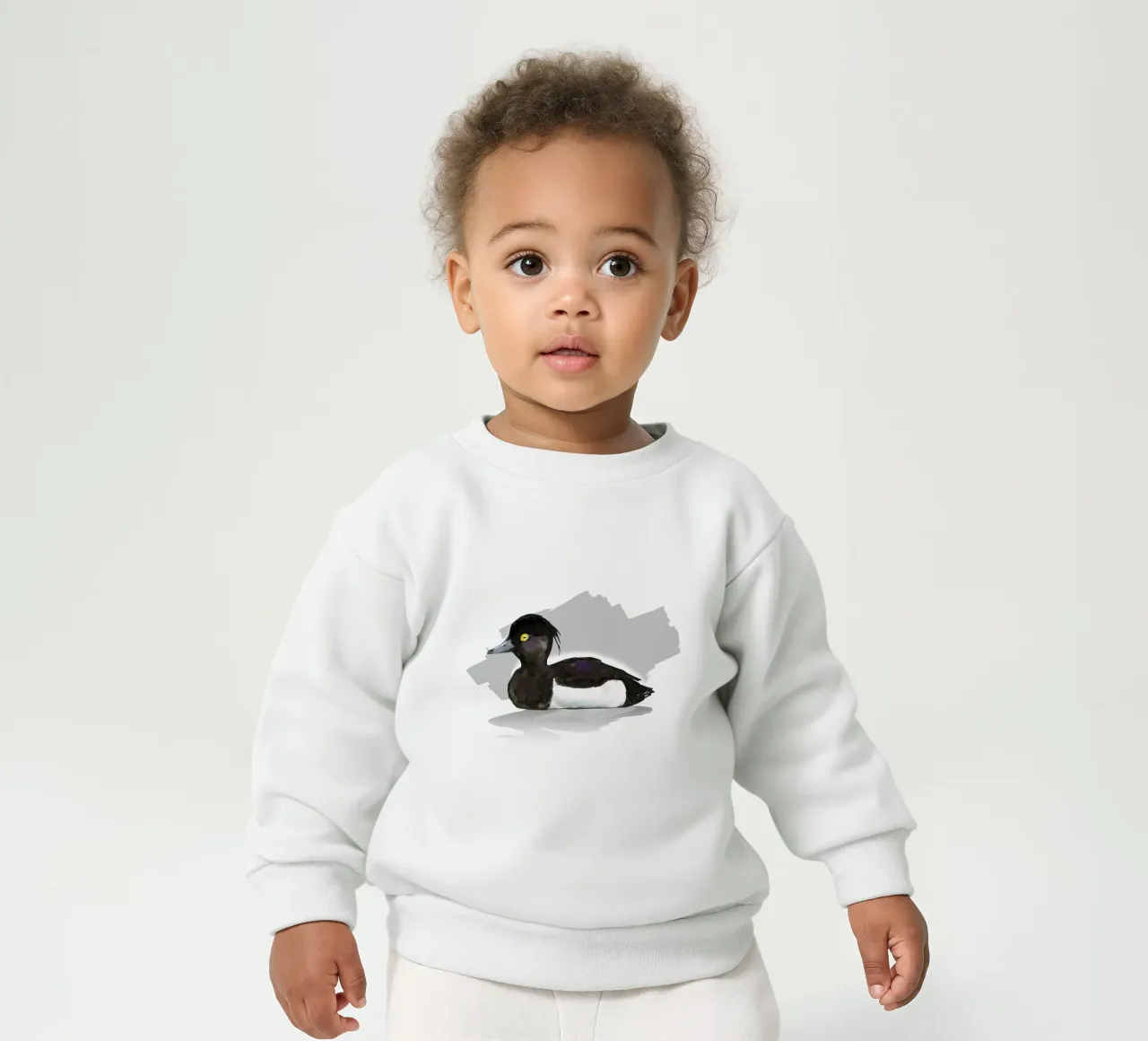 Tufted Duck watercolor baby sweatshirt by BwiseLizzy