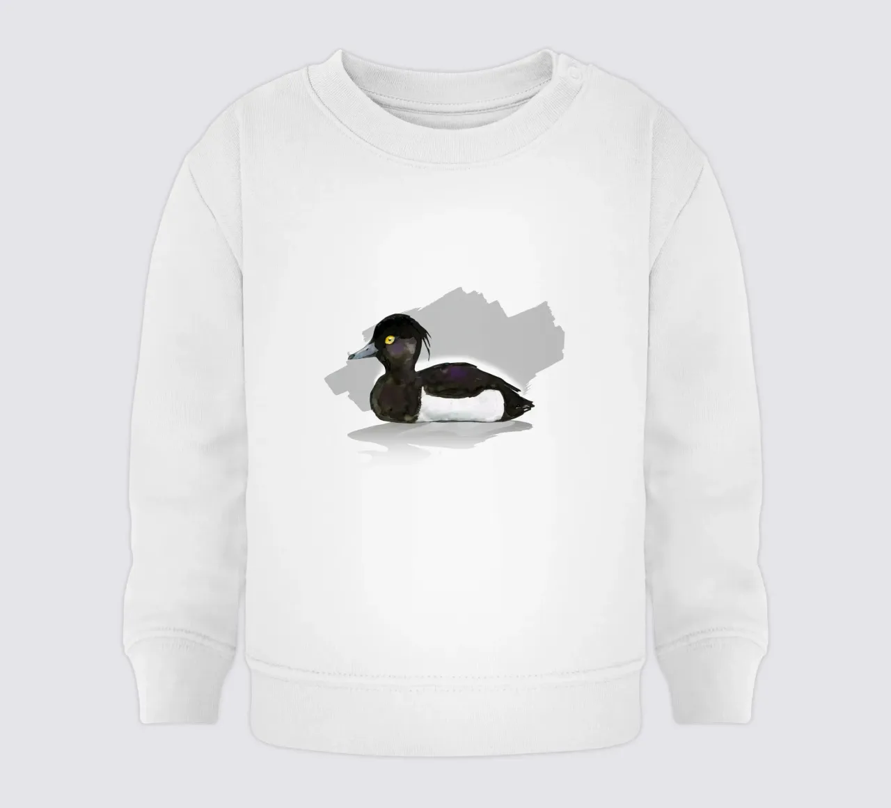 Tufted Duck watercolor baby sweatshirt by BwiseLizzy