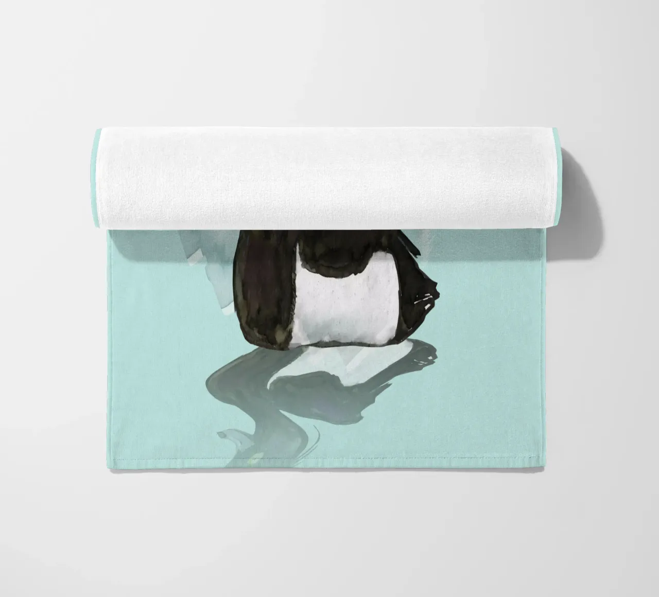 Acquerello di anatra ciuffata telo mare da BwiseLizzy