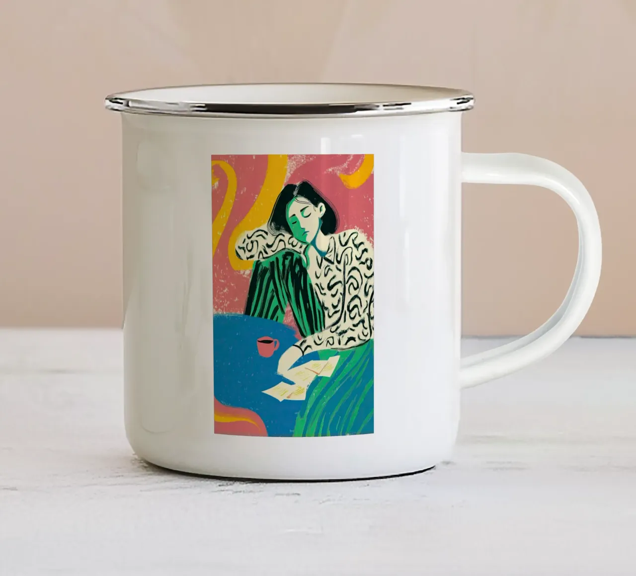 Every Pause is a Poem tazza in smalto da Clara August