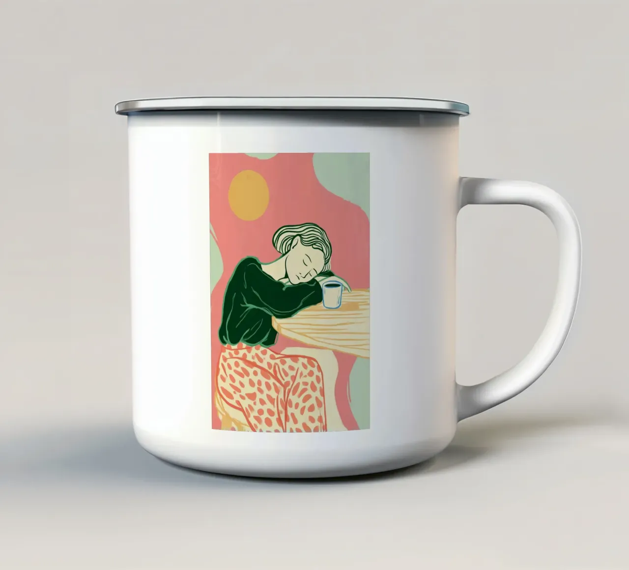 Morning, Be Gentle With Me tazza in smalto da Clara August