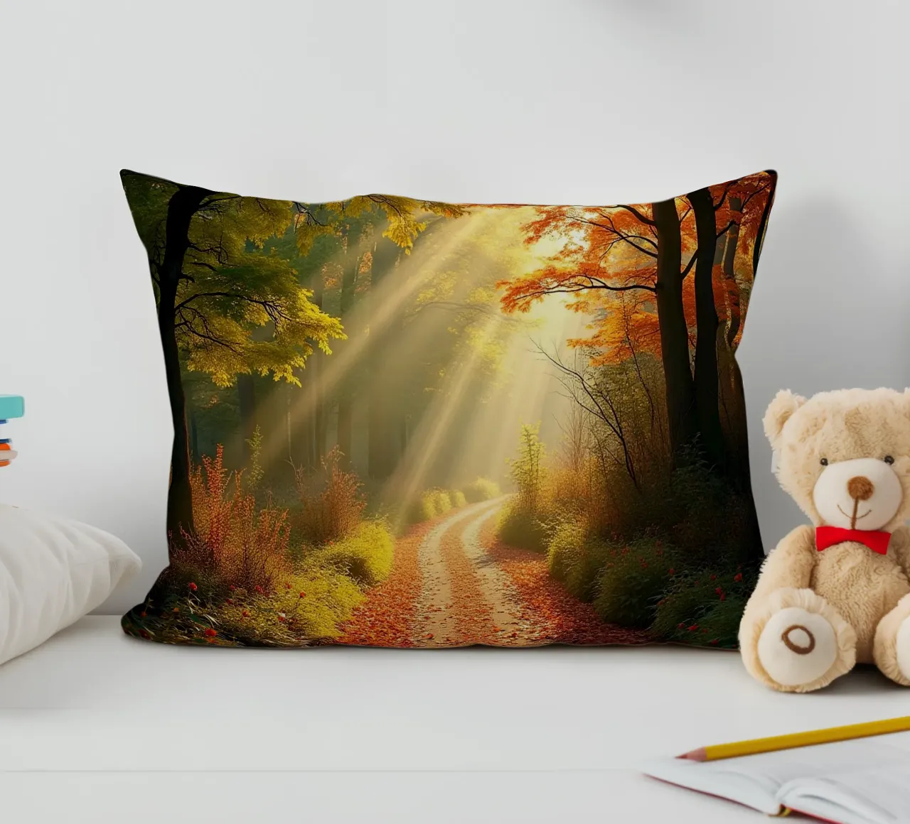 Percorso_bosco_autunno_2 cuscino da Fantasie & Mystikwelten by LK