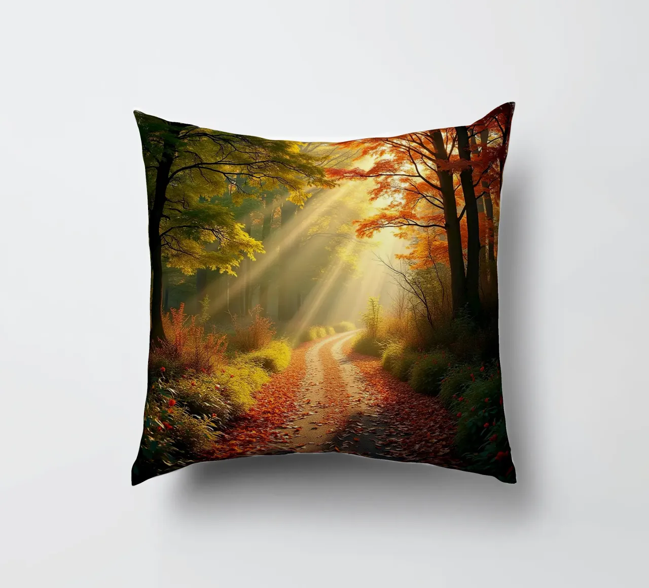Percorso_bosco_autunno_2 cuscino da Fantasie & Mystikwelten by LK