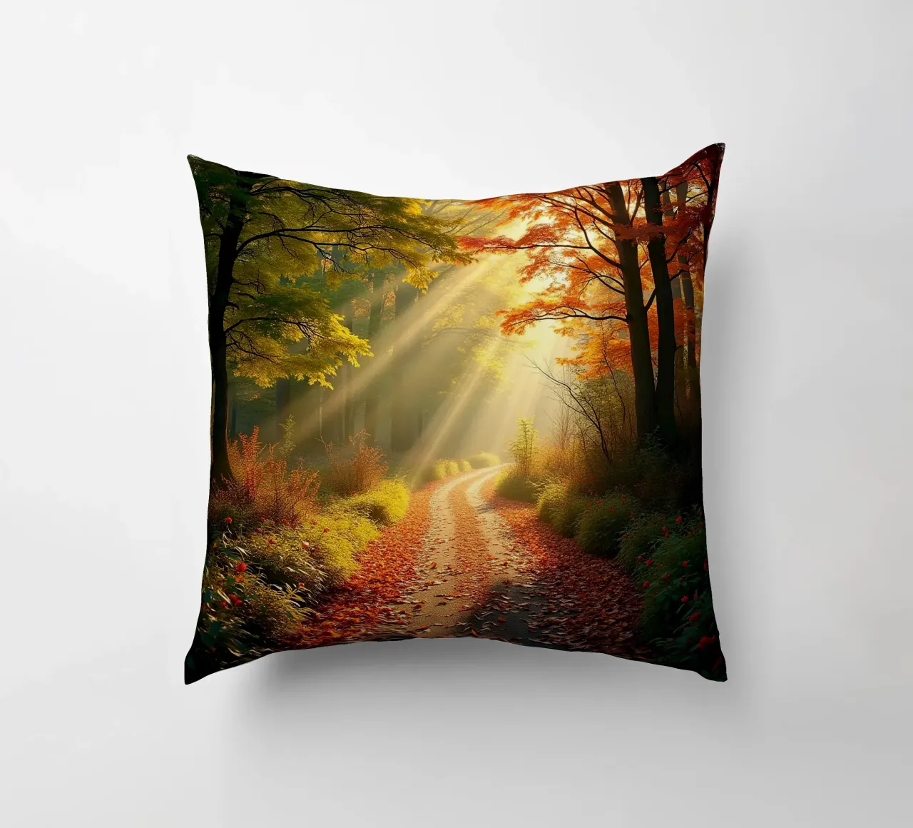 Percorso_bosco_autunno_2 cuscino da Fantasie & Mystikwelten by LK