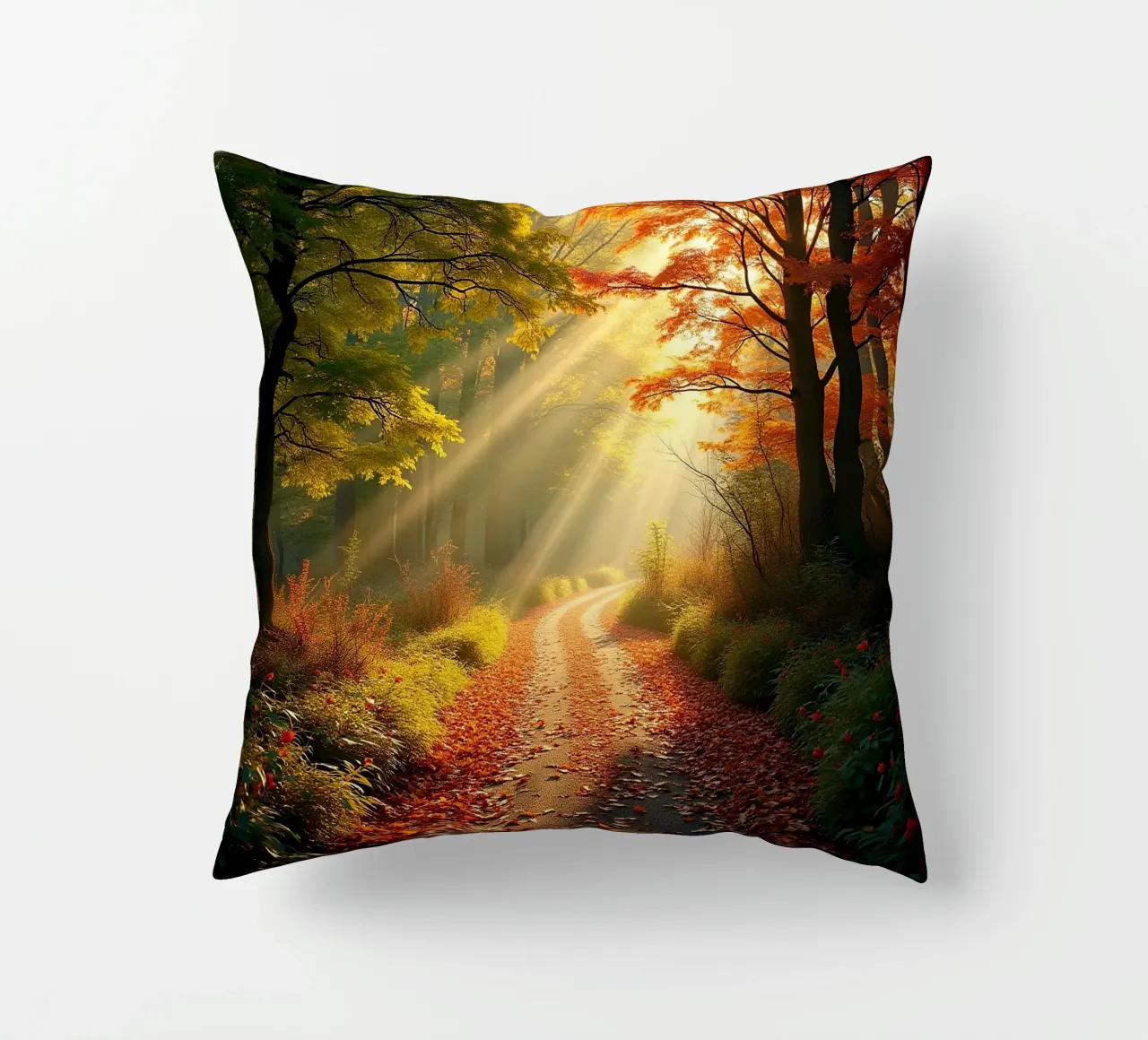 Percorso_bosco_autunno_2 cuscino da Fantasie & Mystikwelten by LK