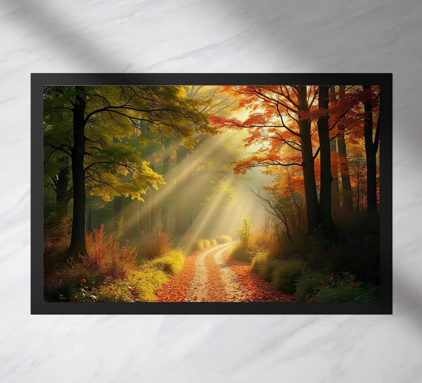 Forest_path_autumn_2 doormat by Fantasie & Mystikwelten by LK