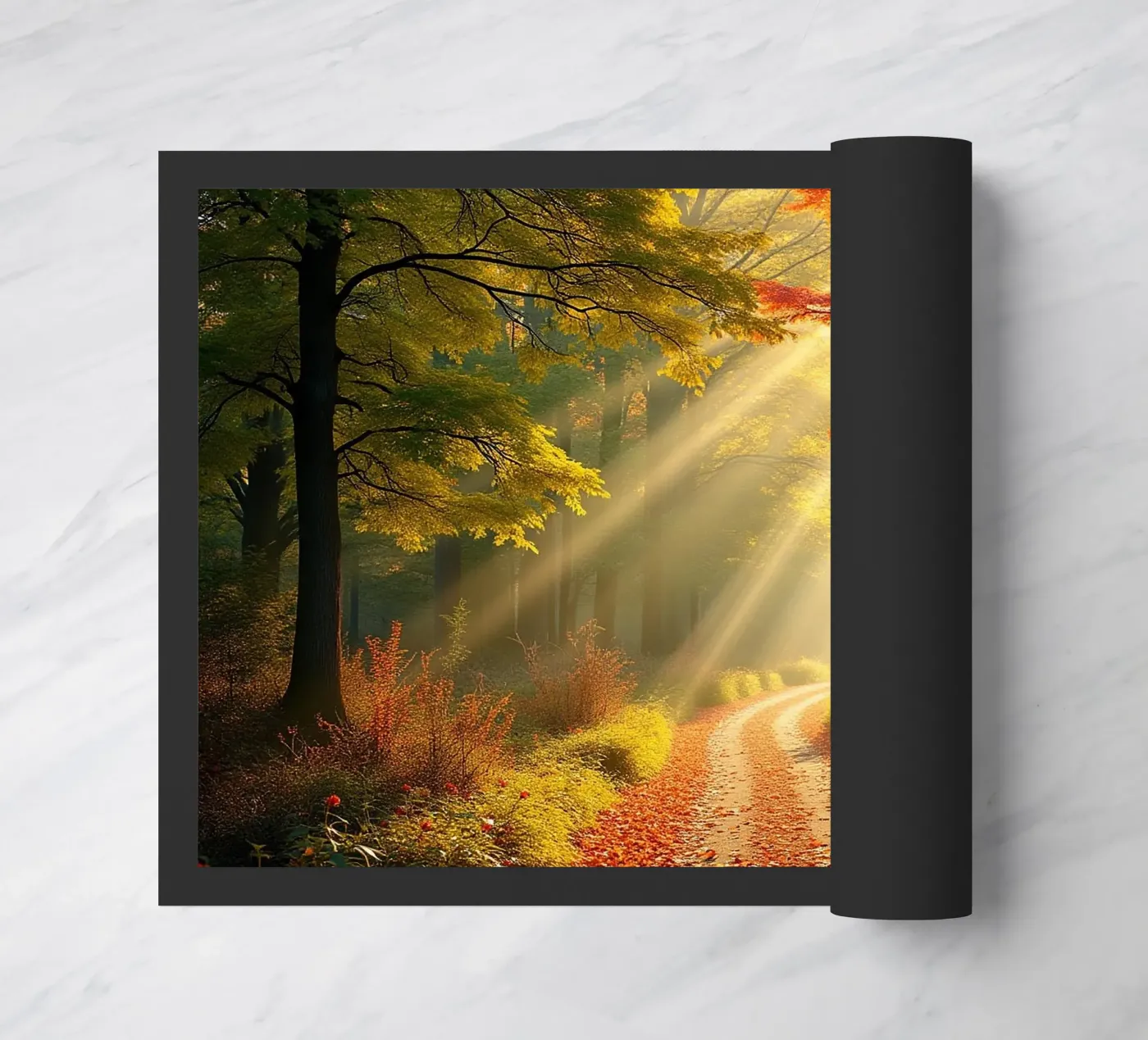 Forest_path_autumn_2 doormat by Fantasie & Mystikwelten by LK