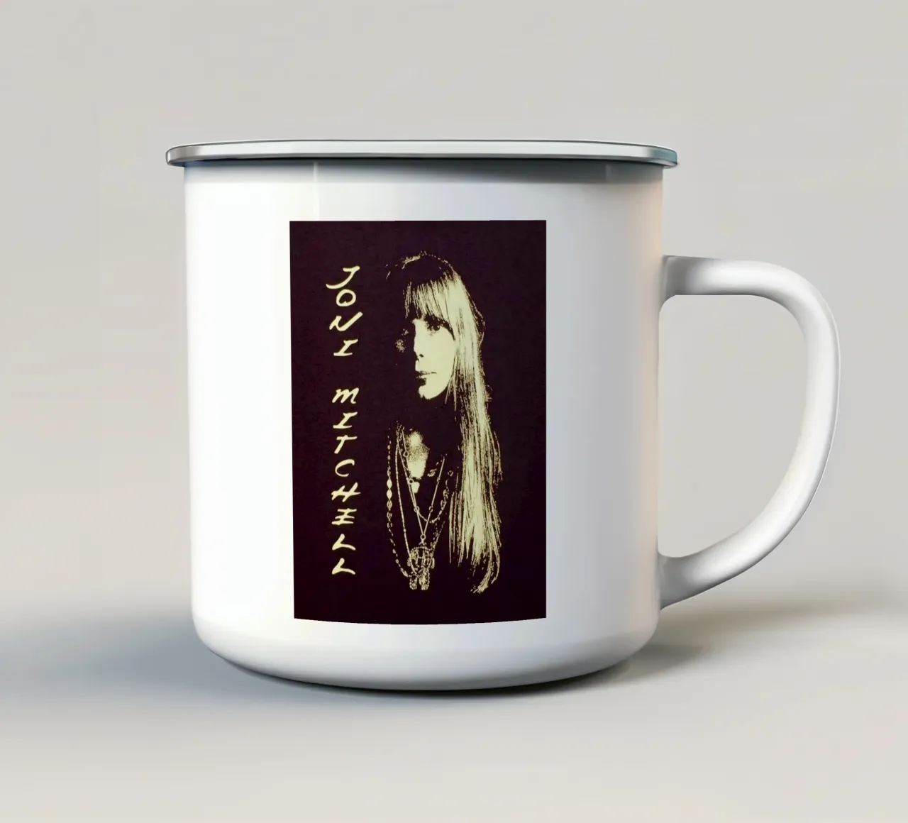 Stile SIlhouette - Joni Mitchell Rock band tazza in smalto da eliouxence