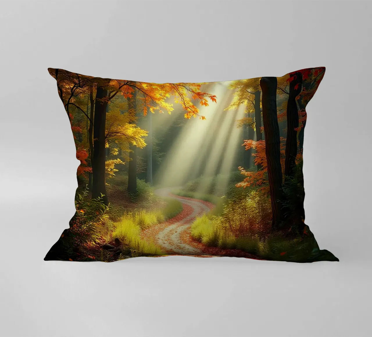 Percorso_bosco_autunno_3 cuscino da Fantasie & Mystikwelten by LK