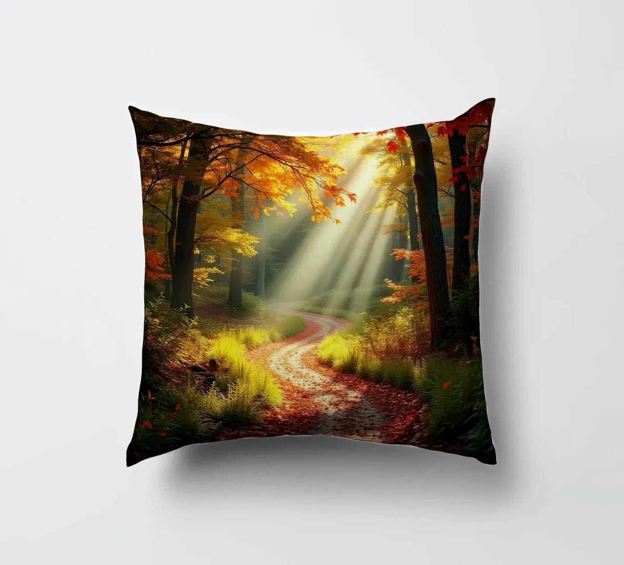 Percorso_bosco_autunno_3 cuscino da Fantasie & Mystikwelten by LK
