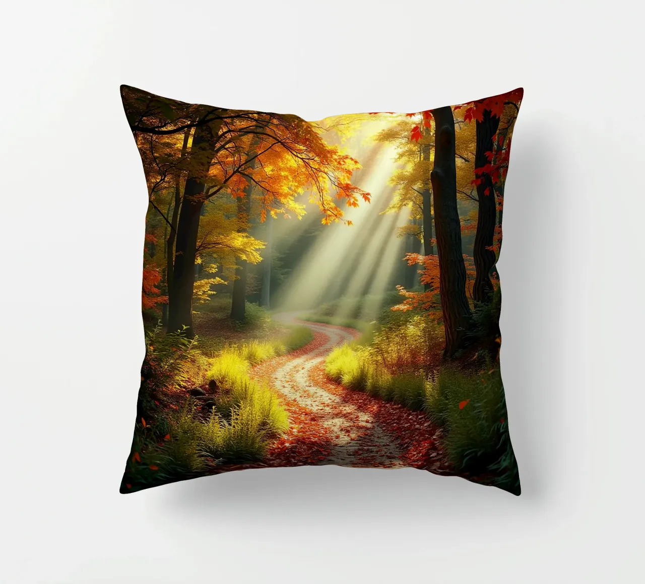 Percorso_bosco_autunno_3 cuscino da Fantasie & Mystikwelten by LK