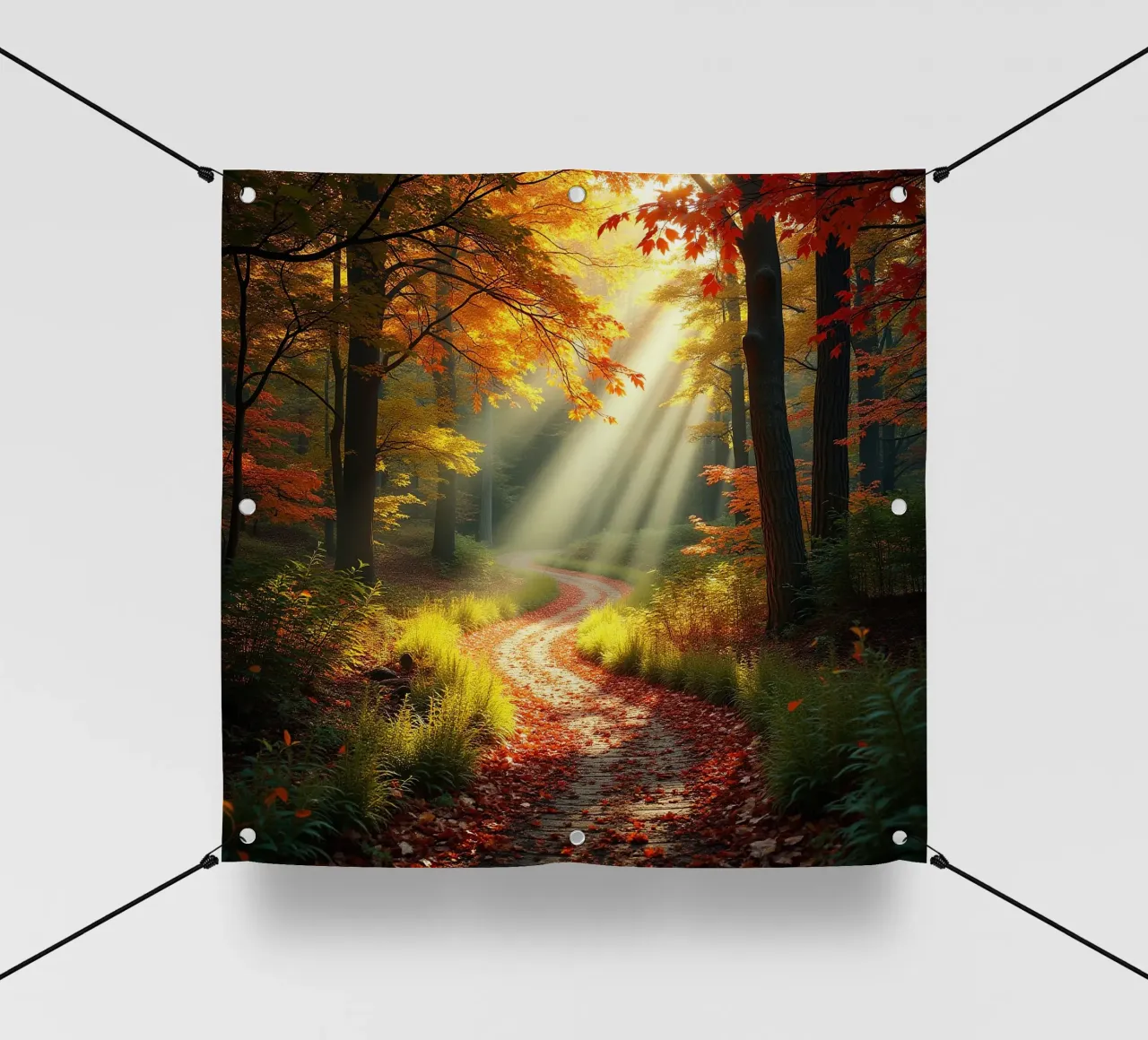 Percorso_bosco_autunno_3 telo in pvc da Fantasie & Mystikwelten by LK