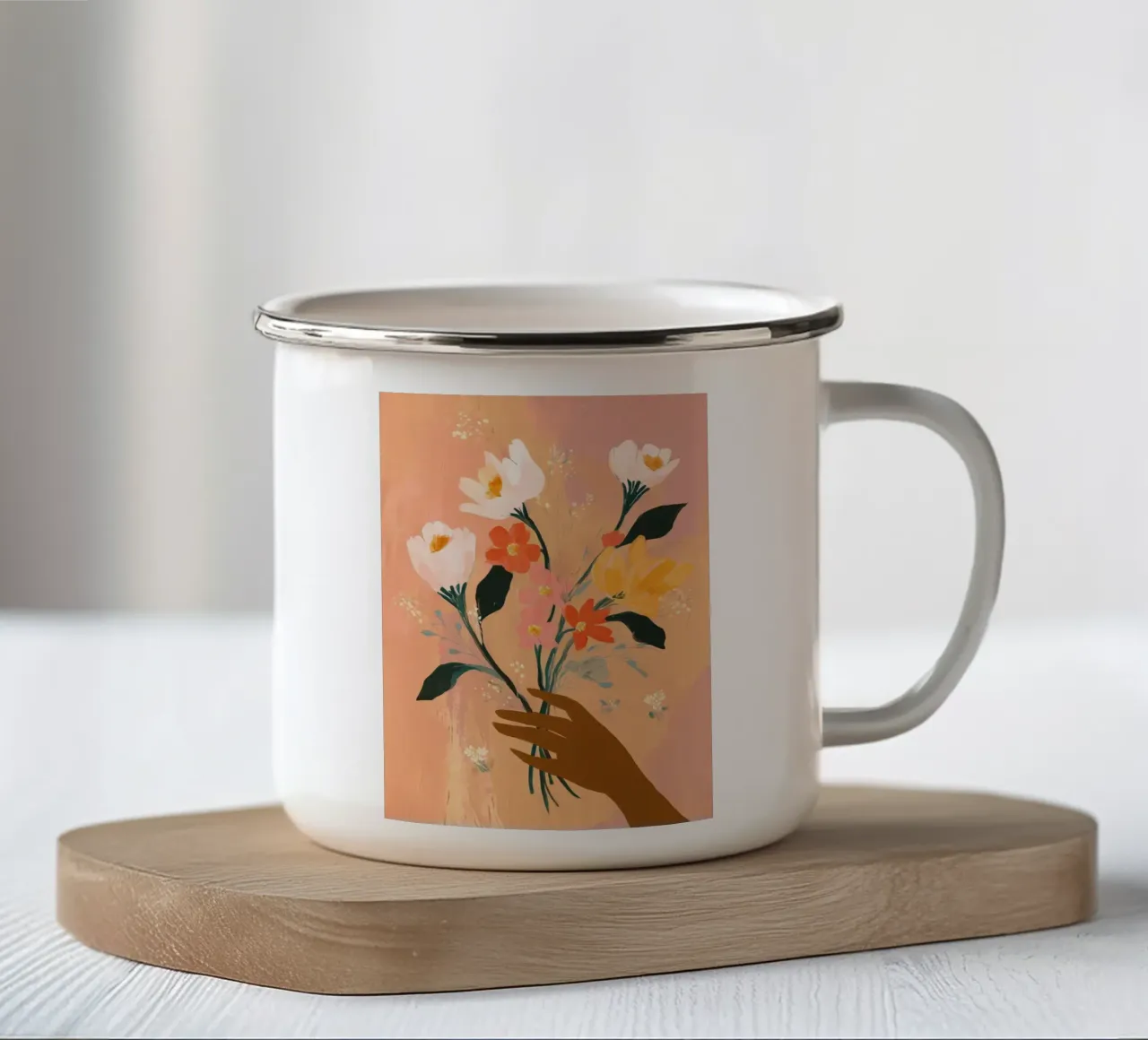Every Flower is a Thank You tazza in smalto da Clara August