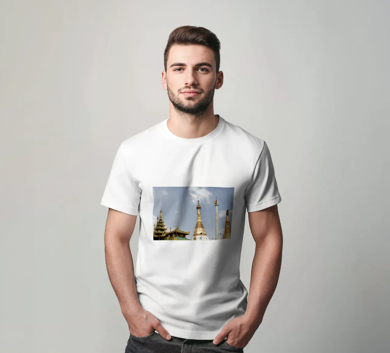 Complesso di templi di Yangoon, Myanmar t-shirt da Simon Koy