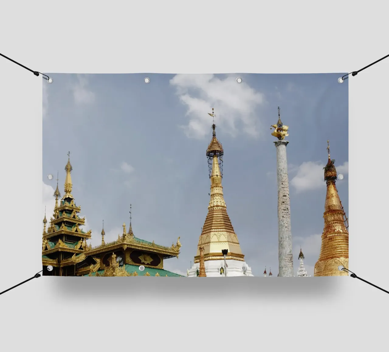 Complesso di templi di Yangoon, Myanmar telo in pvc da fotokunst