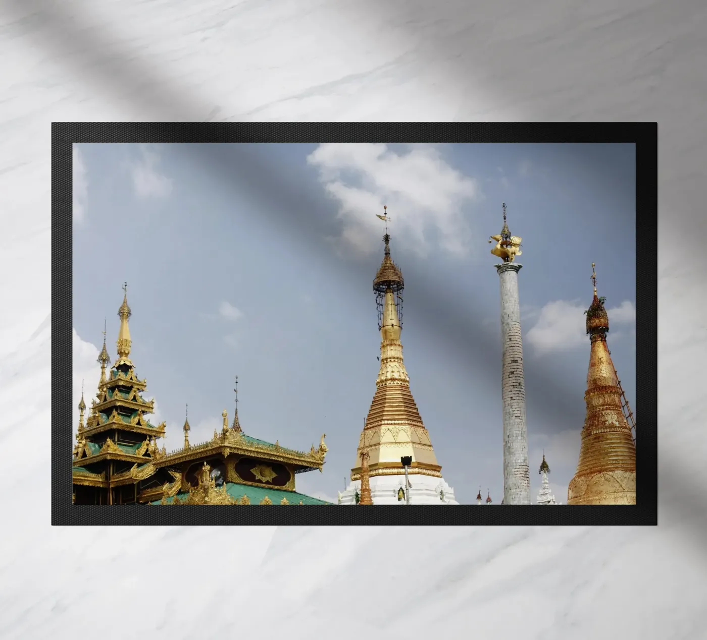 Temple complex Yangoon, Myanmar deurmat van fotokunst