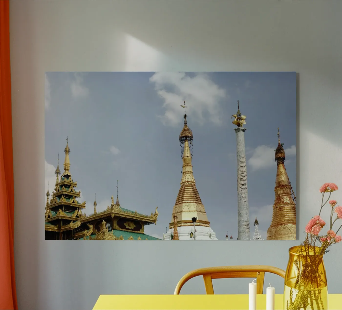 Temple complex Yangoon, Myanmar acryl van fotokunst