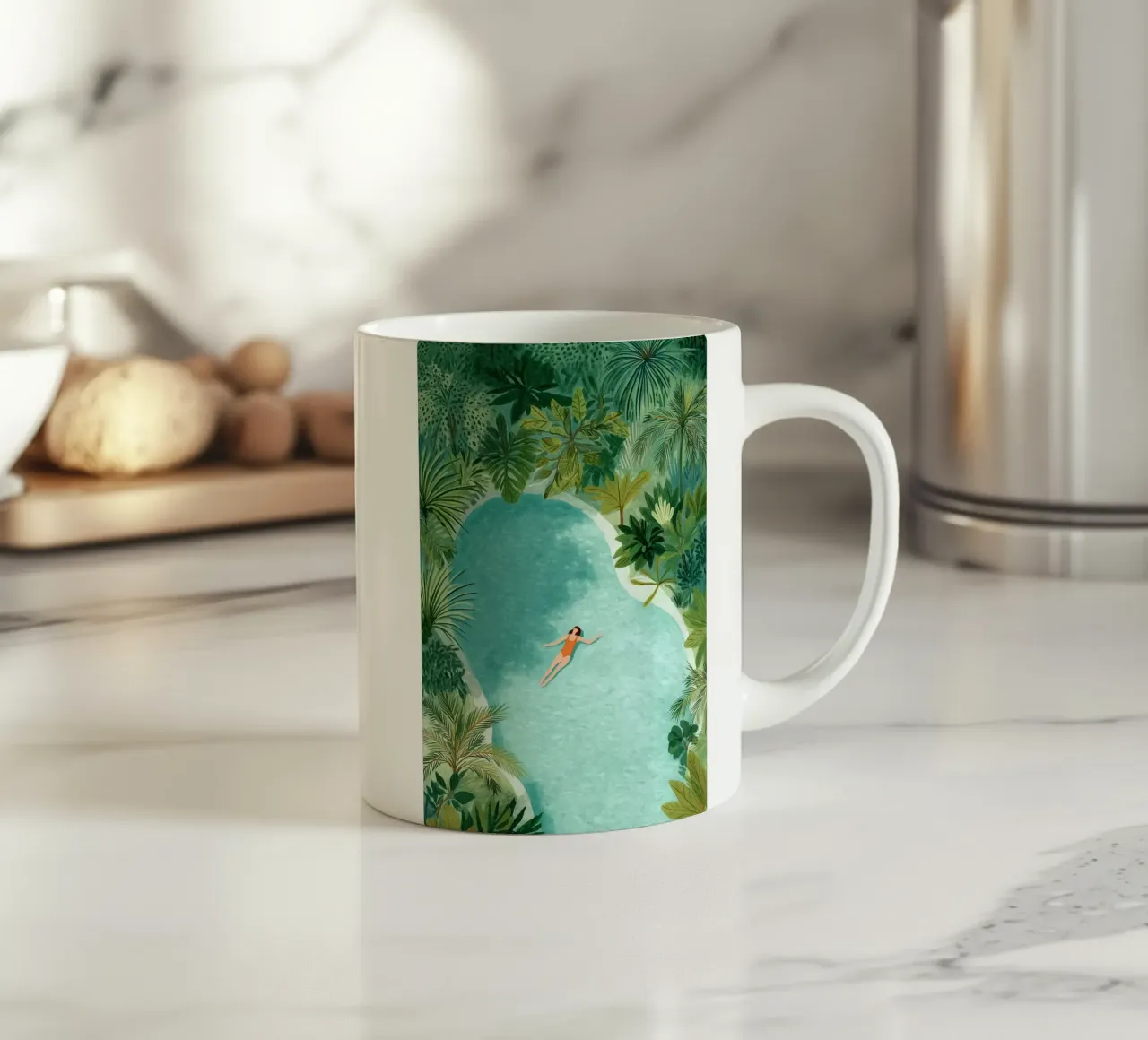 Surrounded by Green, Surrounded by Peace tazza in ceramica da Clara August