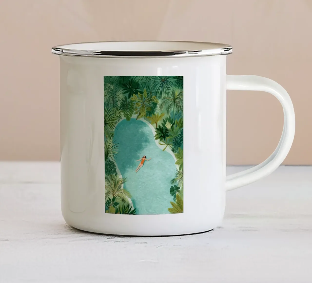 Surrounded by Green, Surrounded by Peace tazza in smalto da Clara August