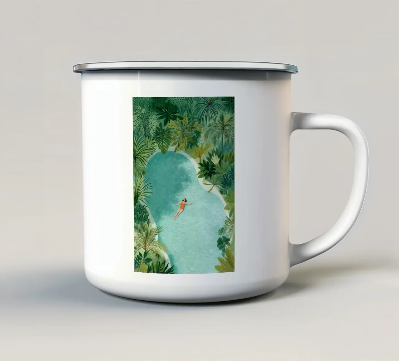 Surrounded by Green, Surrounded by Peace tazza in smalto da Clara August
