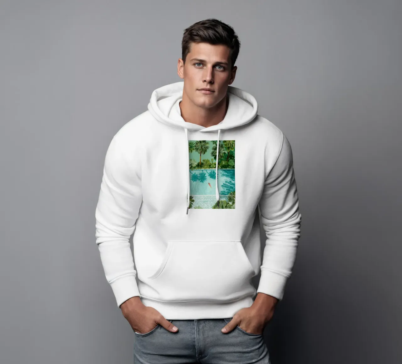 The Pool of Whispering Palms felpa con cappuccio da Clara August