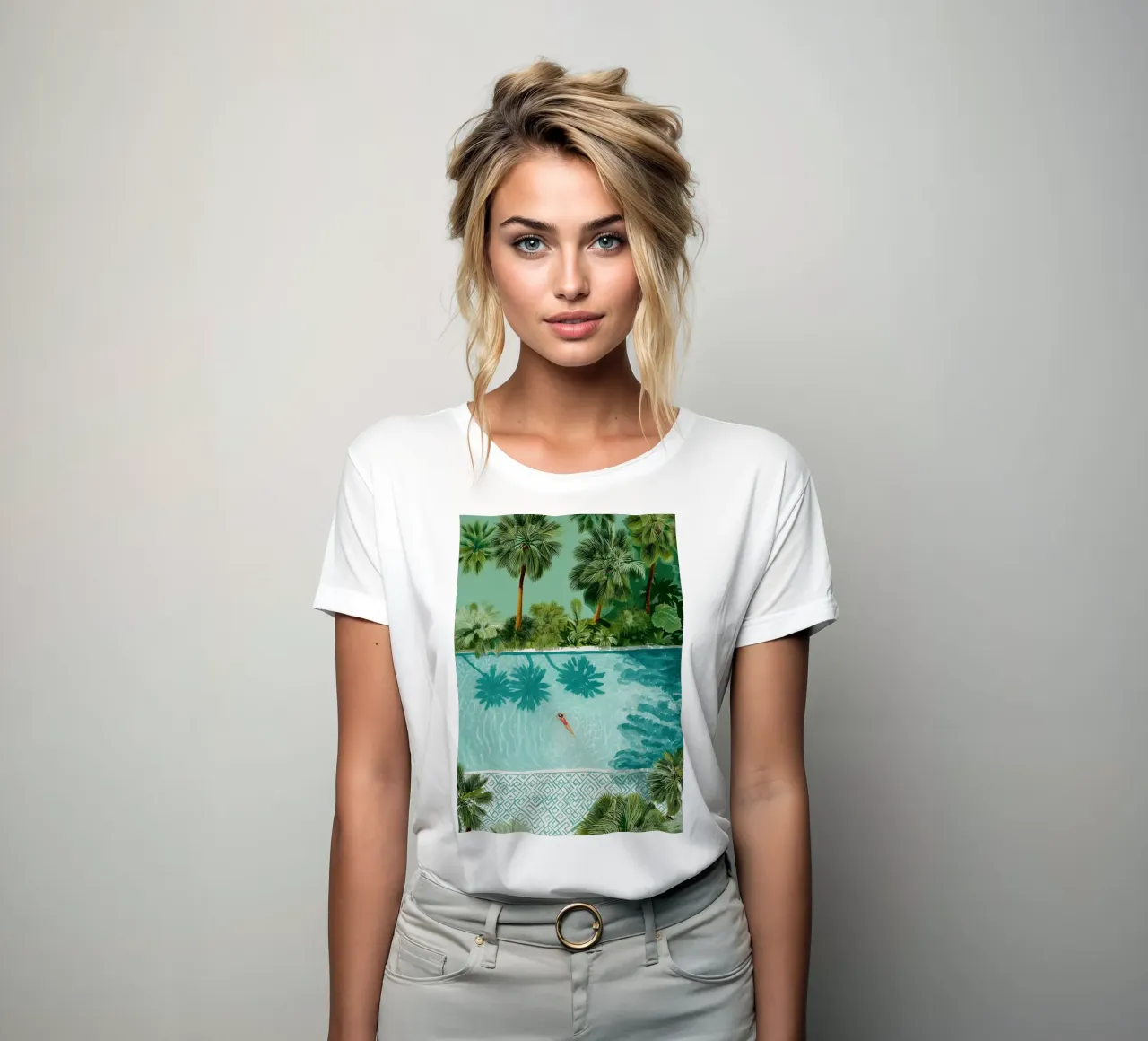 The Pool of Whispering Palms t-shirt da donna da Clara August