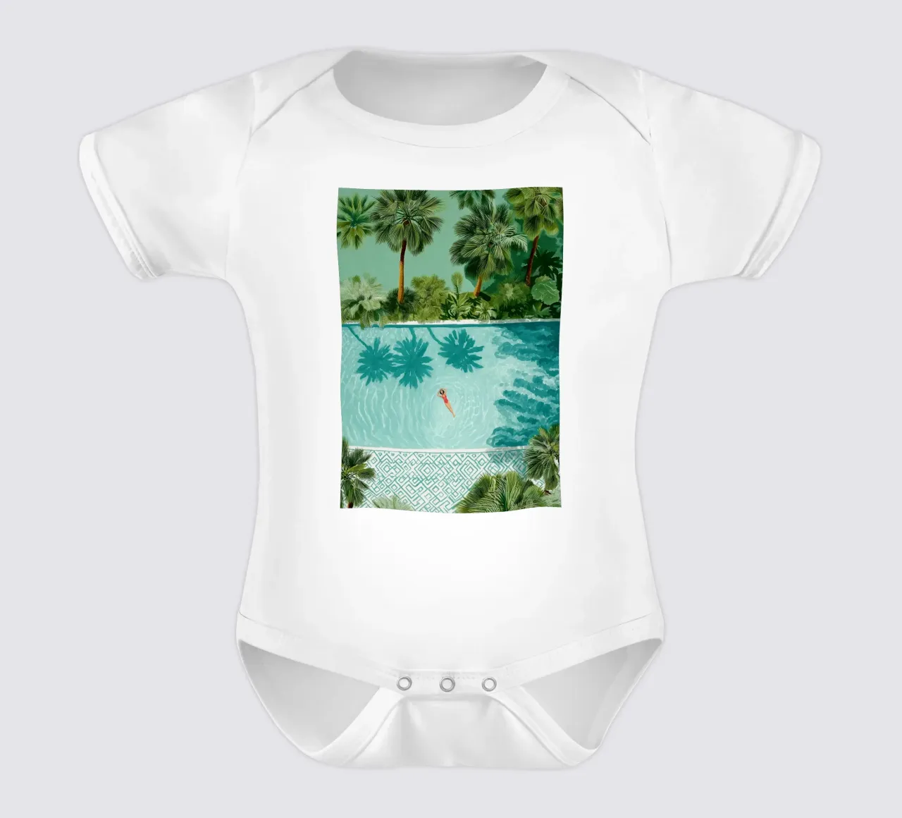 The Pool of Whispering Palms body neonato maniche corte da Clara August