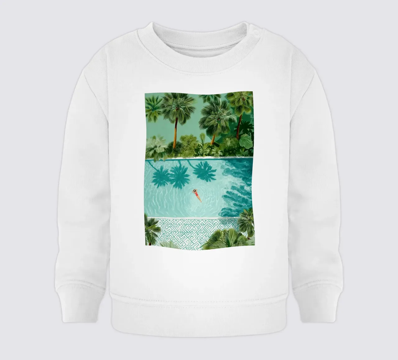 The Pool of Whispering Palms felpa neonato da Clara August